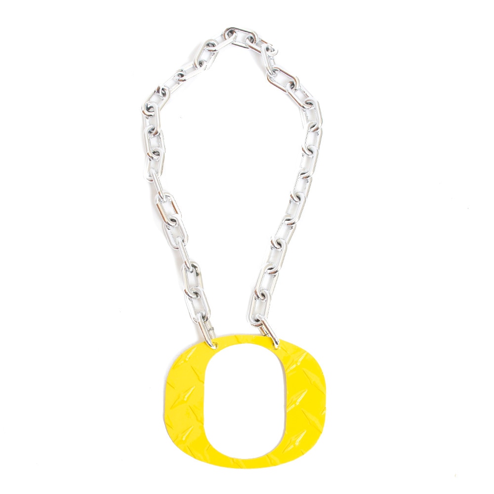 Classic Oregon O, Collegiate Art Design, Necklaces, Metal, Gifts, Diamond Plate design, 256816, Yellow